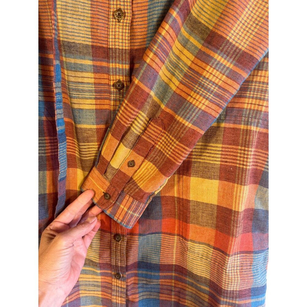 Toad&Co Women's Fall M Plaid Button Down Shirt Dress Belted READ - Picture 10 of 10